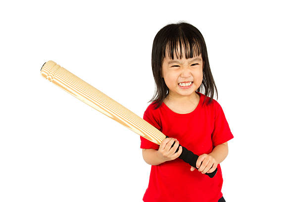 中国を持つ少女野球のバット、怒っているもの - baseball baseball bat bat isolated ストックフォトと画像