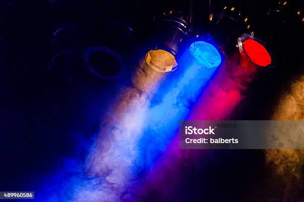Image Of Real Concert Lighting Stock Photo - Download Image Now - Theatrical Performance, Lighting Equipment, Illuminated