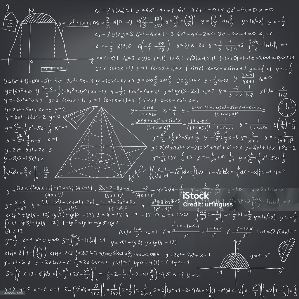 Formulas Math Board Mathematical Formulas On A Black School Board Stock Illustration ...