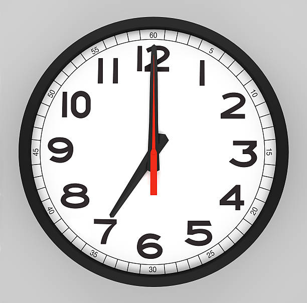 Clock Face 7 o'clock stock photo