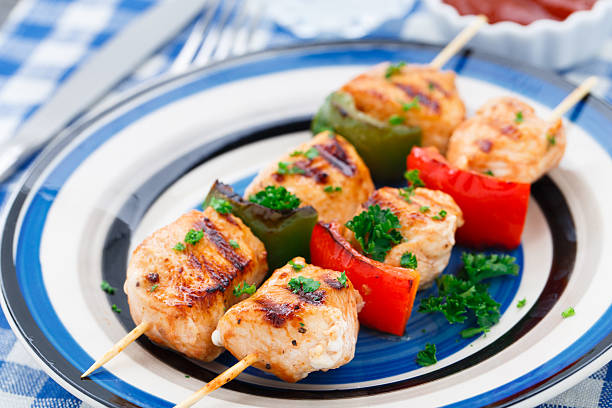istock Grilled chicken skewers with paprika 489970233