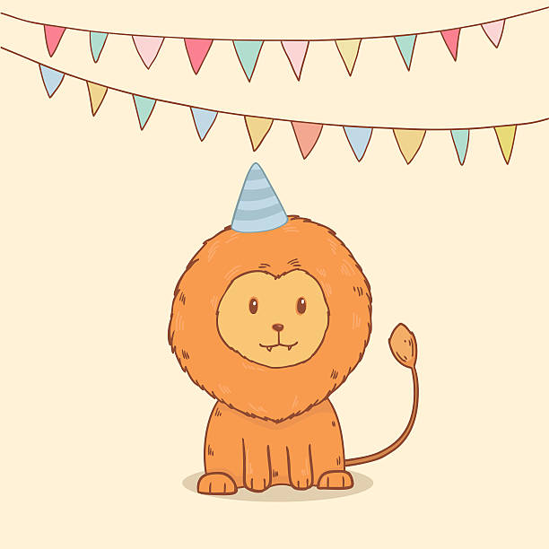 Lion in the circus tent.