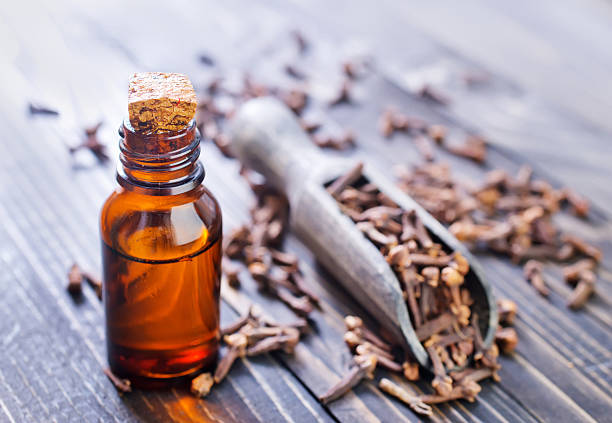 cloves and oil stock photo