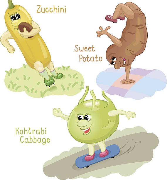 ilustrações de stock, clip art, desenhos animados e ícones de produtos hortícolas praticar desporto parte 6 - cartoon food running turnip