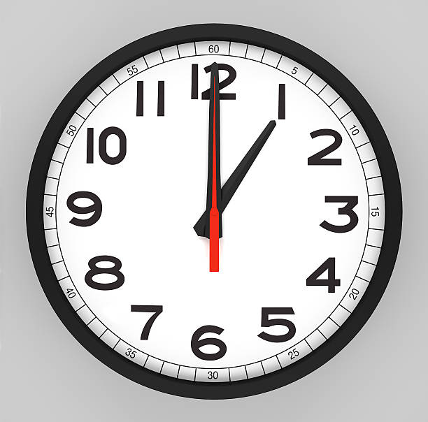 Clock Face 1 o'clock stock photo