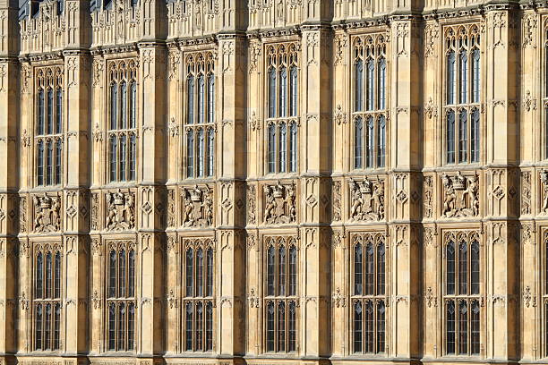 Exterior of the Houses of Parliament (Palace of Westminster) in London.
