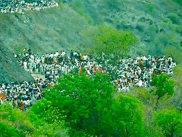 Wayfarers taking rest at heaths during Sant Dnyaneshwar Palakhi, Pune, Maharashtra, India