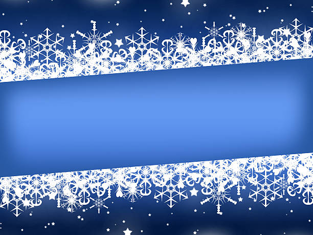istock Blue Christmas card with snowflakes 489977812