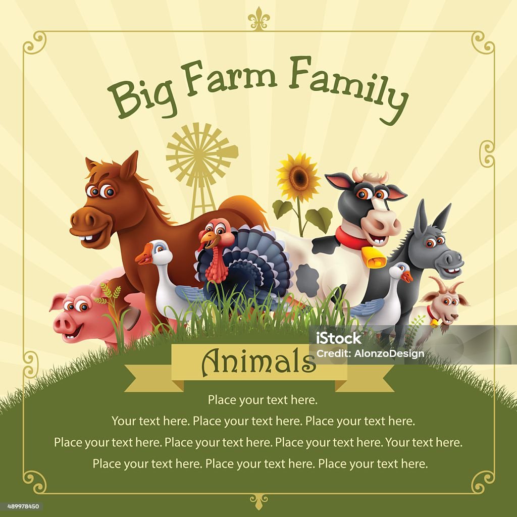Farm Animals Family Stock Illustration - Download Image Now - Farm,  Farmhouse, Backgrounds - iStock