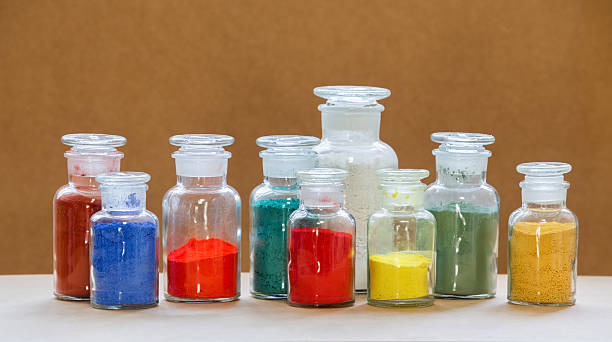istock Apothecary bottles with artists pigments 489979742