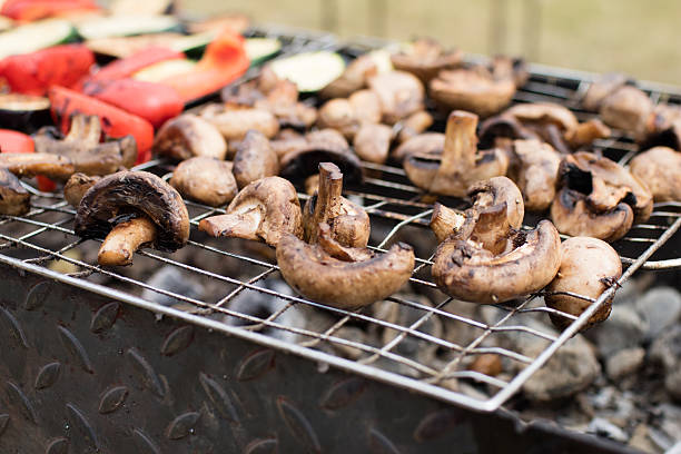 istock zucchini, eggplant, peppers and mushrooms prepared Grilled 489980058