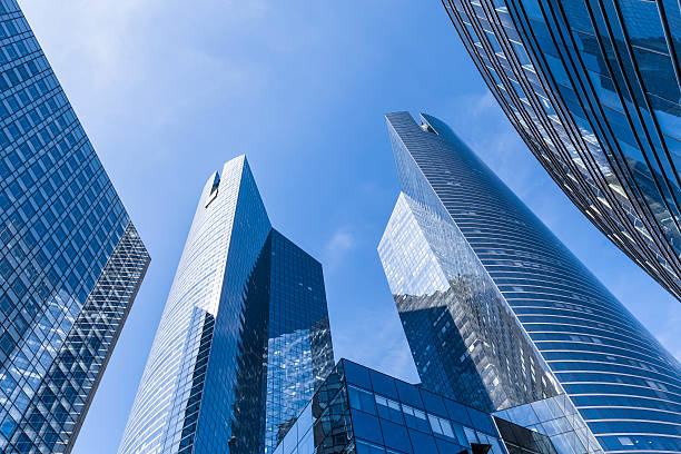 istock Banks and office buildings in business district 489980844