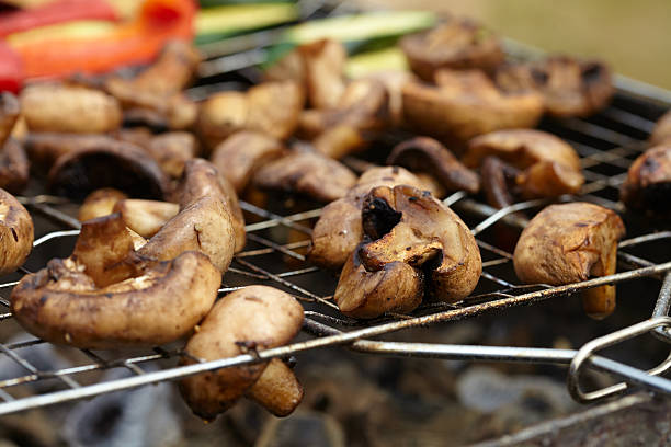istock zucchini, eggplant, peppers and mushrooms prepared Grilled 489982014