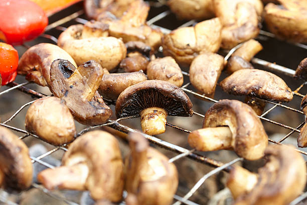 istock zucchini, eggplant, peppers and mushrooms prepared Grilled 489982084