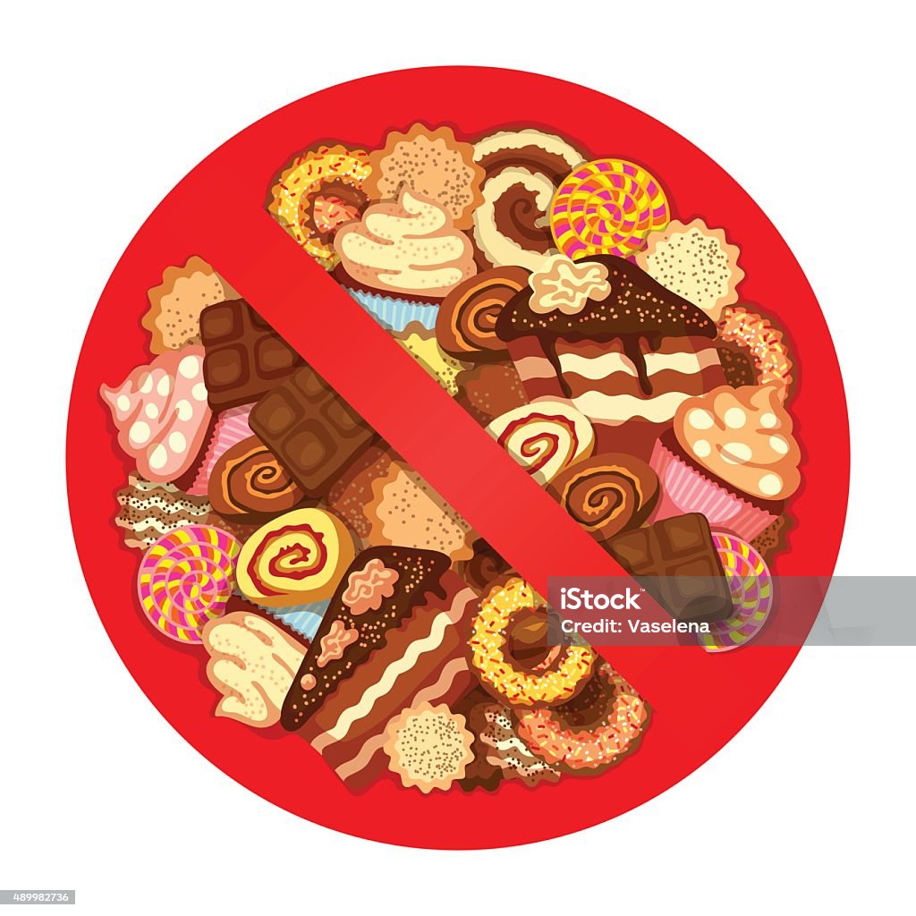 Sweets Inside Sign Various Sweets Inside Prohibitory Sign Stock Illustration - Download ...