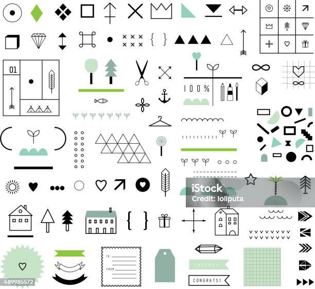 Collection Of Different Geometric Shapes Decor Elements Stock Illustration - Download Image Now
