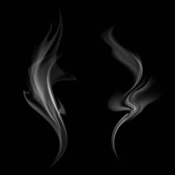 Vector illustration of Gray smoke