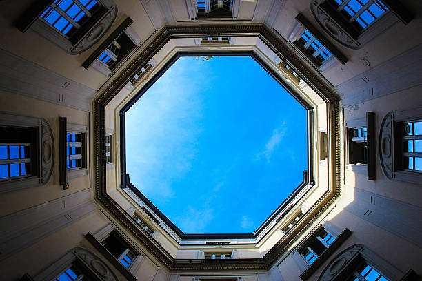 A corner of the appearance of modern architectural geometric shapes