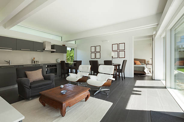 istock Modern living room furnished 489986008