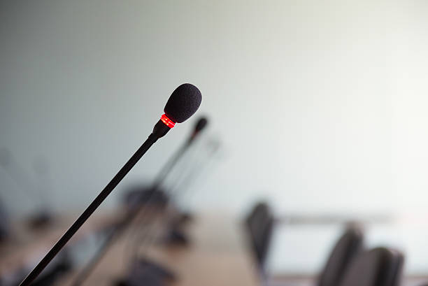 istock Conference Microphone in the meeting room (Selective Focus) 489986468