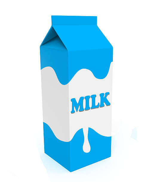Blue and white milk box Blue and white milk carton box isolated on a white background milk carton stock pictures, royalty-free photos & images
