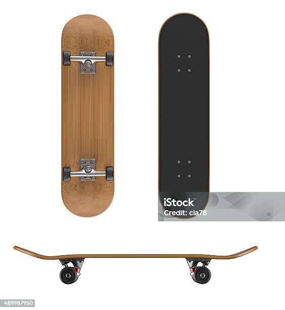 Skateboard Deck On A White Background Stock Photo - Download Image Now - Skateboard, Skateboarding, Single Object