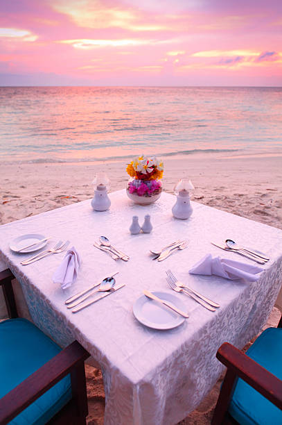 istock Dining on the beach in Maldives 489989918