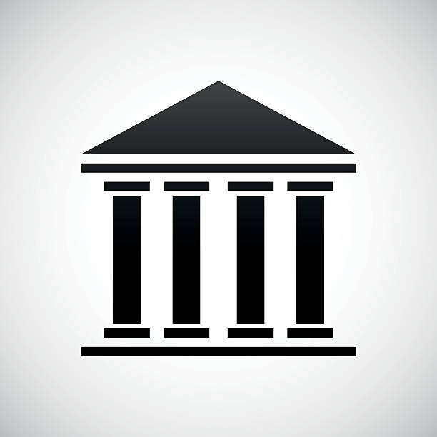 Banco ícone em um fundo branco. sombra Series - ilustração de arte em vetor