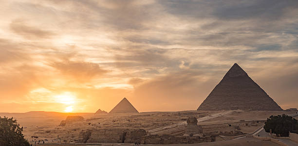 Egypt. Cairo - Giza. General view of pyramids Egypt. Cairo - Giza. General view of pyramids khafre photos stock pictures, royalty-free photos & images