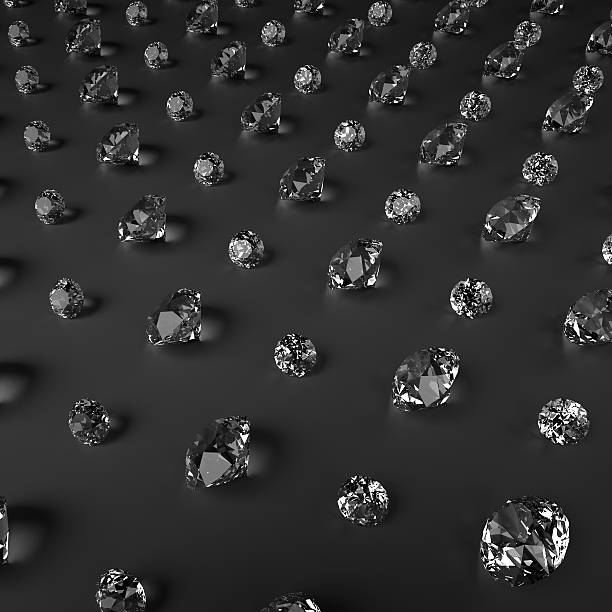 istock 3d abstract design, sparkling brilliants and diamonds on black background 490014934