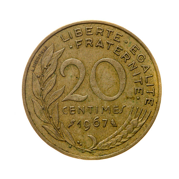 istock coin twenty centimes France isolated on a white background. top 490015220