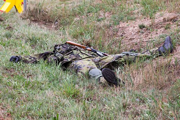 istock soldier in a camouflage suit fights 490016824