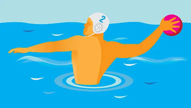 Vector illustration of Water polo.Man