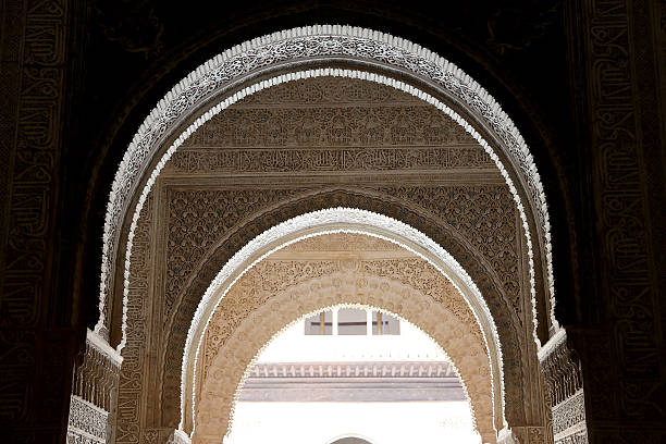 istock Arches in Islamic (Moorish)  style in Alhambra, Granada, Spain 490021436