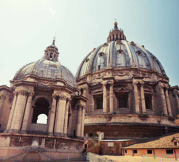 catedral de st peters - statue architecture st peters basilica vatican - fotografias e filmes do acervo