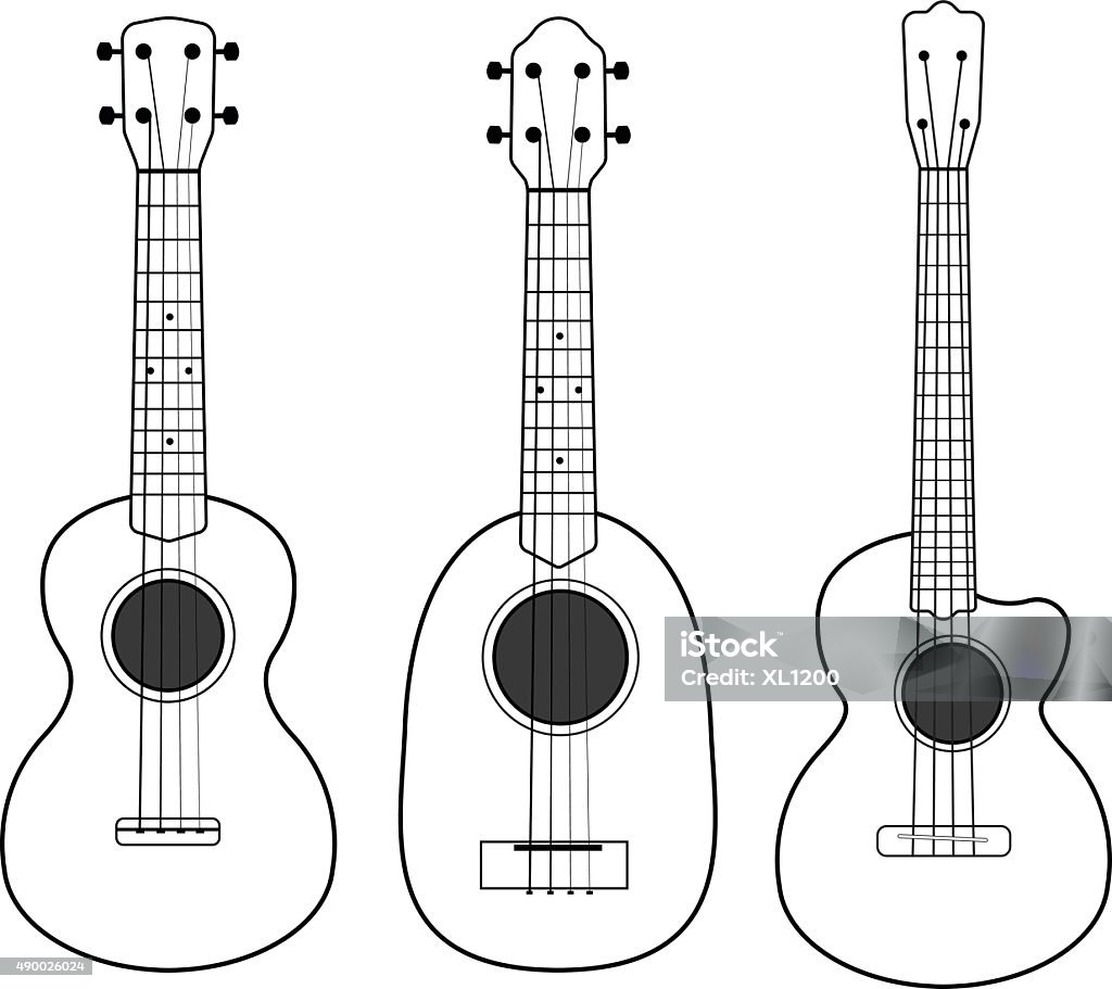 Ukulele Line Ukulele Line Isolated On White Background Vector Illustration Stock ...