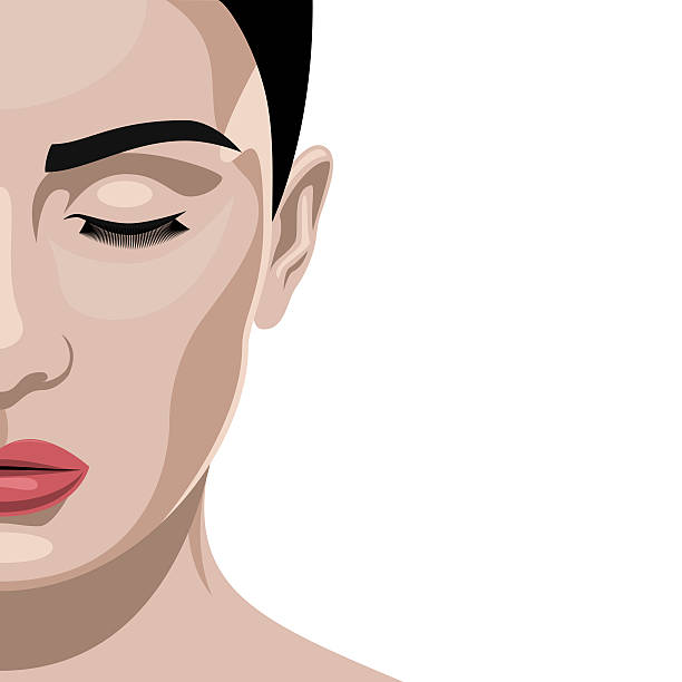 Fashion Beauty Half Face Female Model Stock Illustration - Download Image  Now - 2015, Adult, Adults Only - iStock