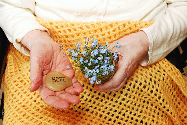 Hope and ForgetMeNot Flowers stock photo