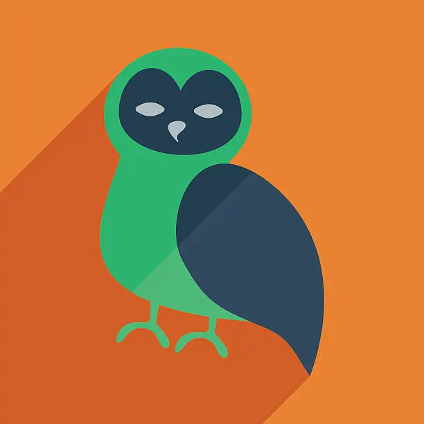 Vector illustration of Flat icons modern design with shadow of owl