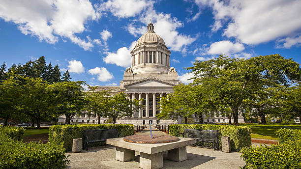 capitole de l'état de washington dans le quartier olympia - washington state capitol building photos et images de collection