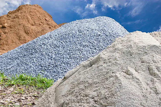Photo of Stone, sand and mounds for construction