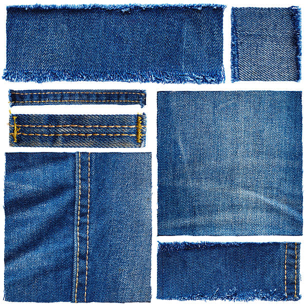 Set of jeans fabric stock photo