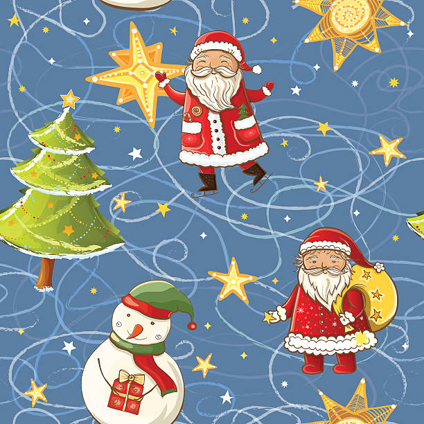 원활한 벡터 크리스마스, 새해 패턴 - moravian star christmas textile textured stock illustrations