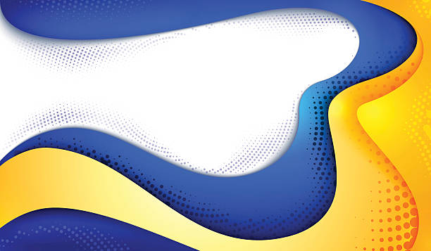 фон с halftone элементы - yellow blue image computer graphic stock illustrations