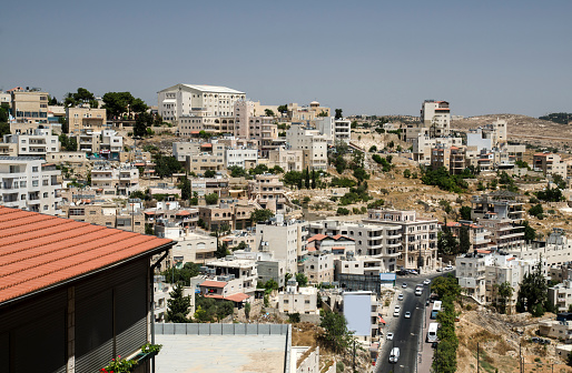 General view panorama of Bethlehem - the city of Jesus Christ birth. Middle East architecture and landmarks