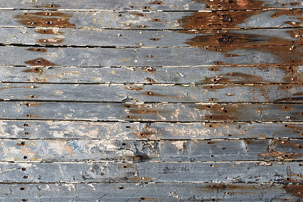 istock Texture from weathered planks of an old boat 490056946