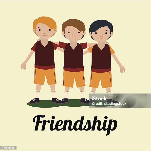 Friendship Stock Illustration - Download Image Now - Boys, Cartoon, Child
