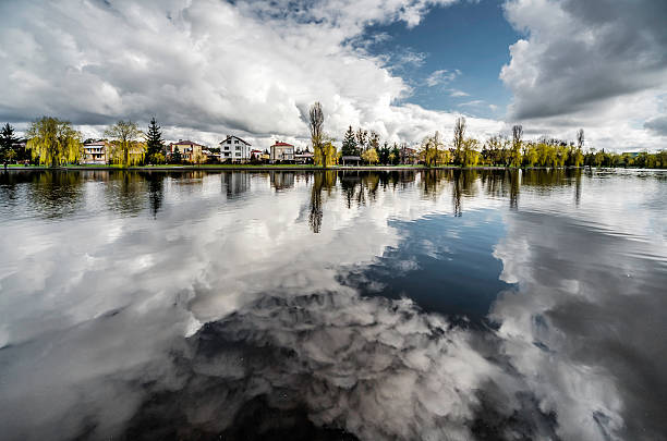 Picturesque view of Netta river. Augustow city. Poland