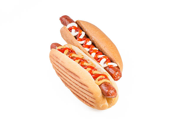 istock Hot dogs with mustard and ketchup 490066353