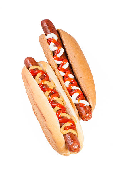 istock Hot dogs with mustard and ketchup 490067499